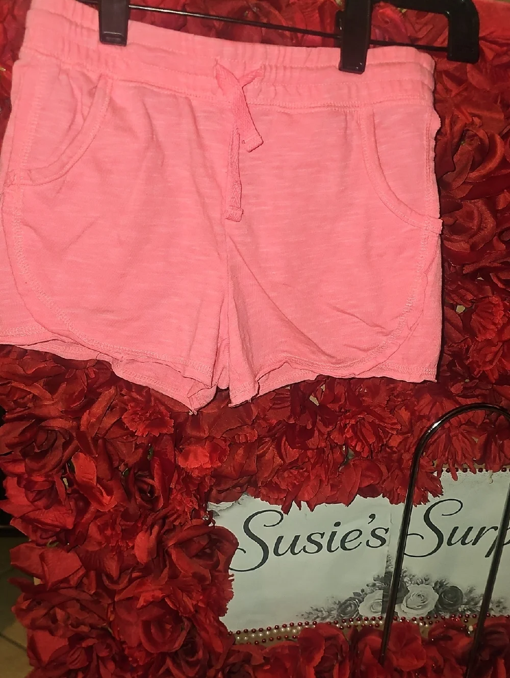 Old Navy Girls Coral Pink Drawstring Athletic Shorts Size 8